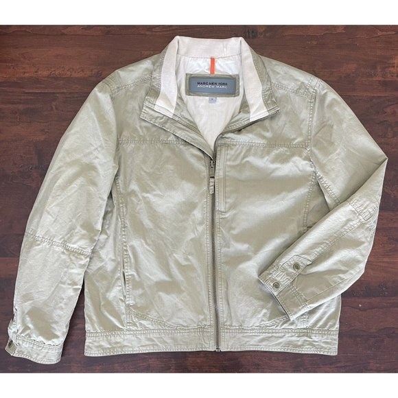 Marc New York Other - Marc New York Andrew Marc Men XL Twill Cotton Lined Zip Bomber Coat Jacket Khaki